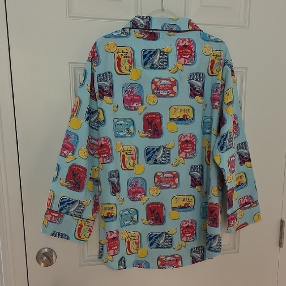 Printfresh Cotton Pajamas Sardine/Lemon Graphic Design.  Size 2X  NWT - Picture 5 of 16